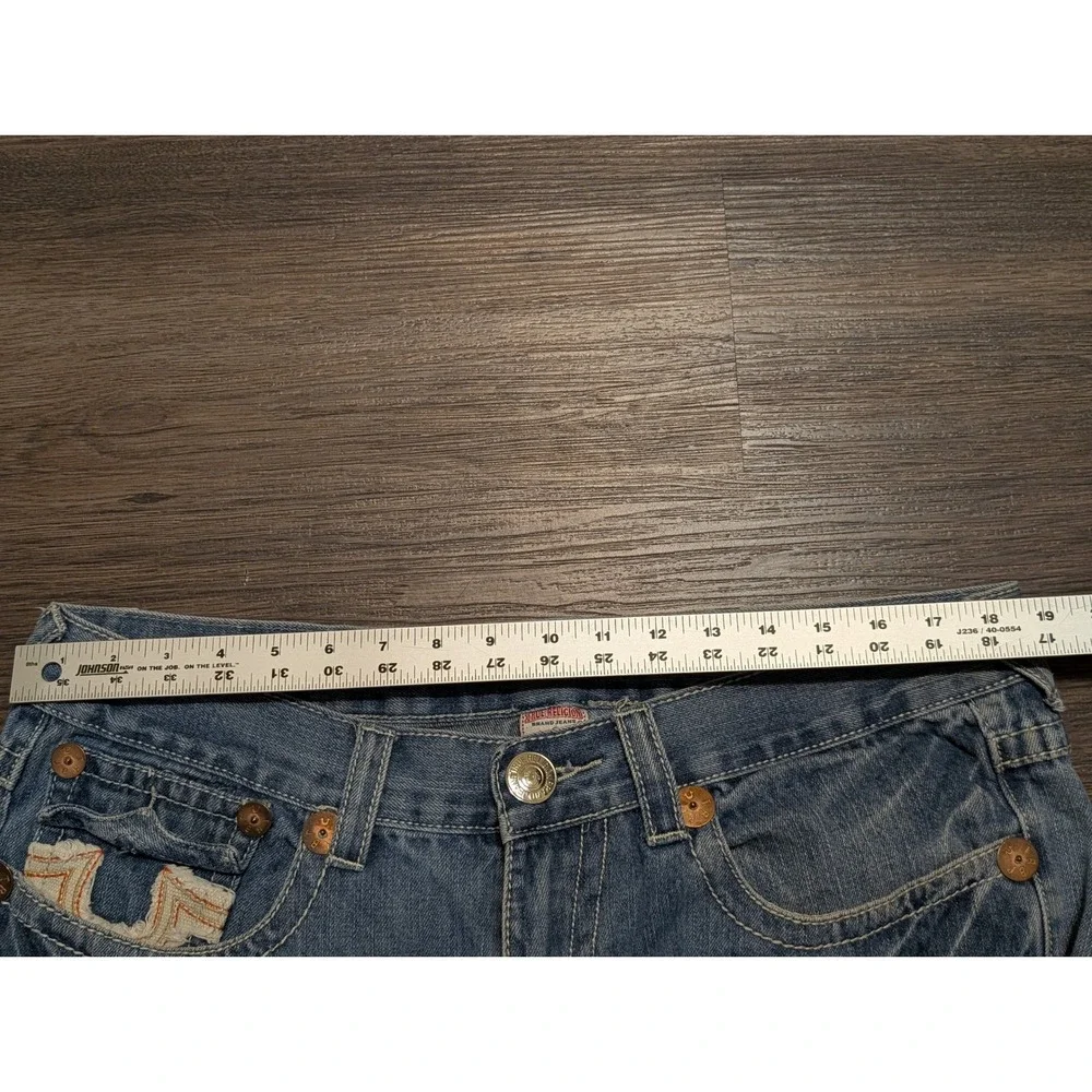True Religion Joey Super T Mens Blue Jeans 38x34(32)‎ Light Wash Made in USA
